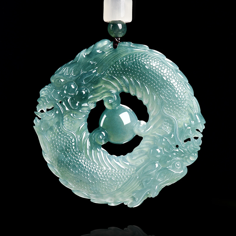 The Jewelry & Watches - Natural Real Emerald Blue Water Jade