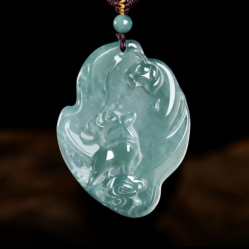 The Jewelry & Watches - Real Natural Emerald Jade Blue Water