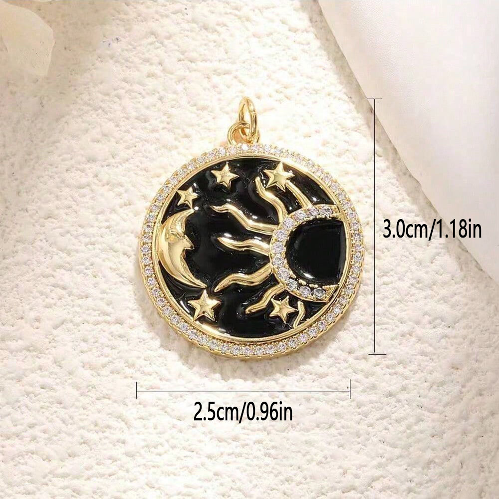 1PC Copper Zircon Plated heart - Moon Star Earrings 评论和价格