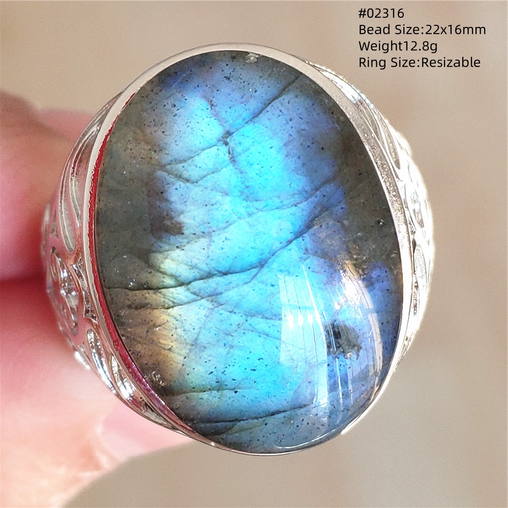 Natural Colorful Labradorite A - Turquoise Stone Ring 评论和价格