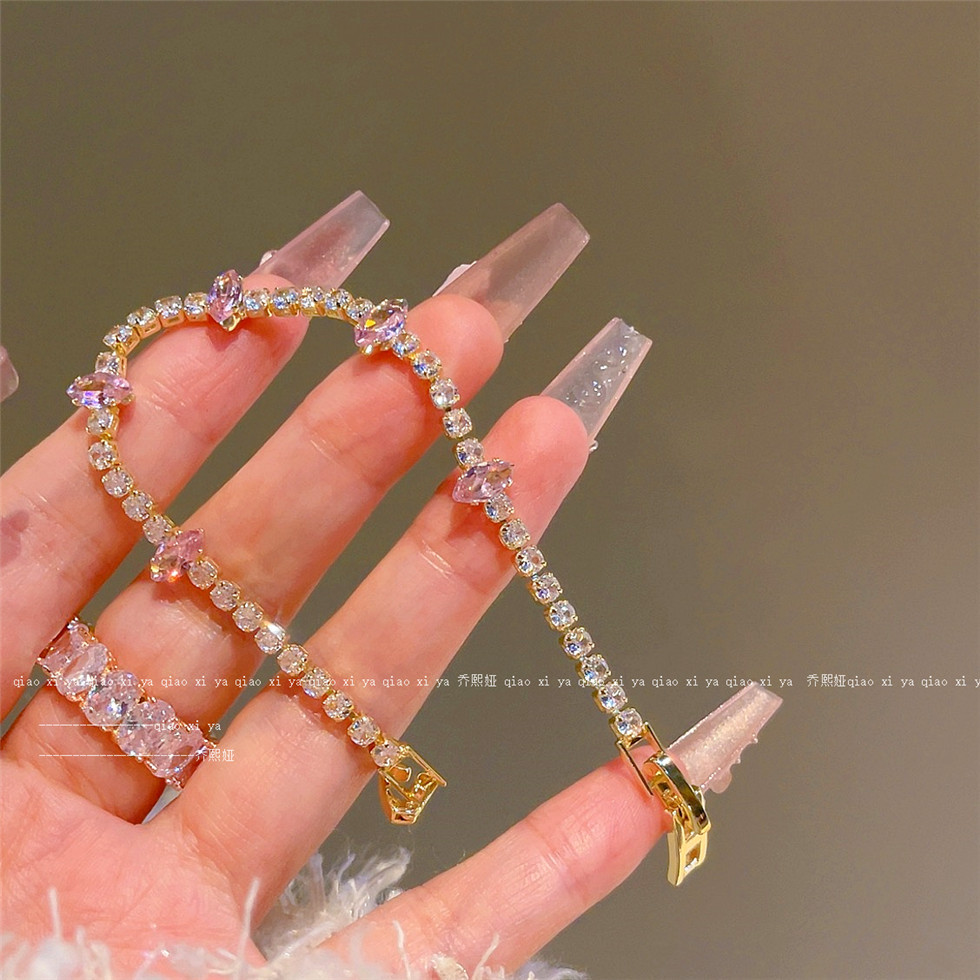 Pink Full Diamand Zircon Brace - Best Jewelry Watches For Women 评论和价格