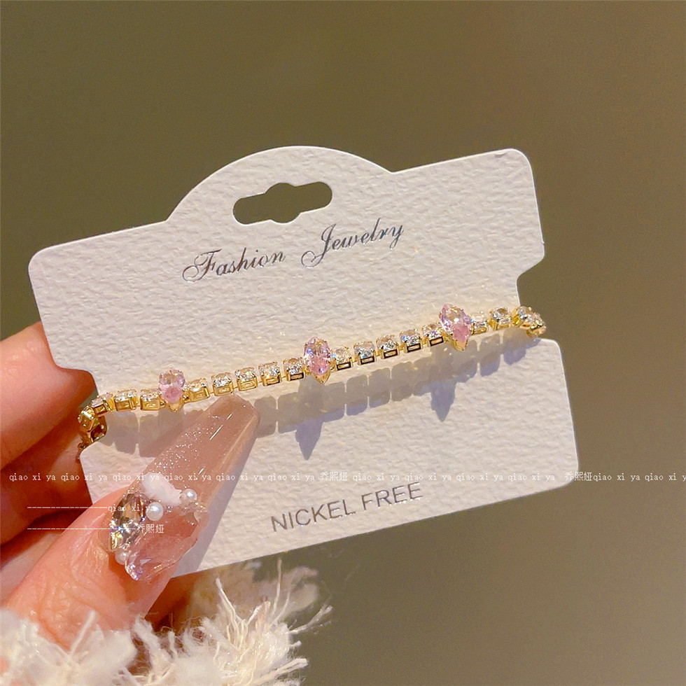 Pink Full Diamand Zircon Brace - Best Jewelry Watches For Women 评论和价格