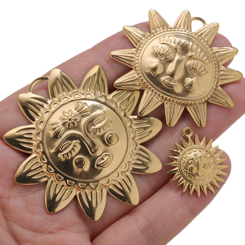 5pcs PVD Gold Charms Stainless - Moon Star Earrings 评论和价格