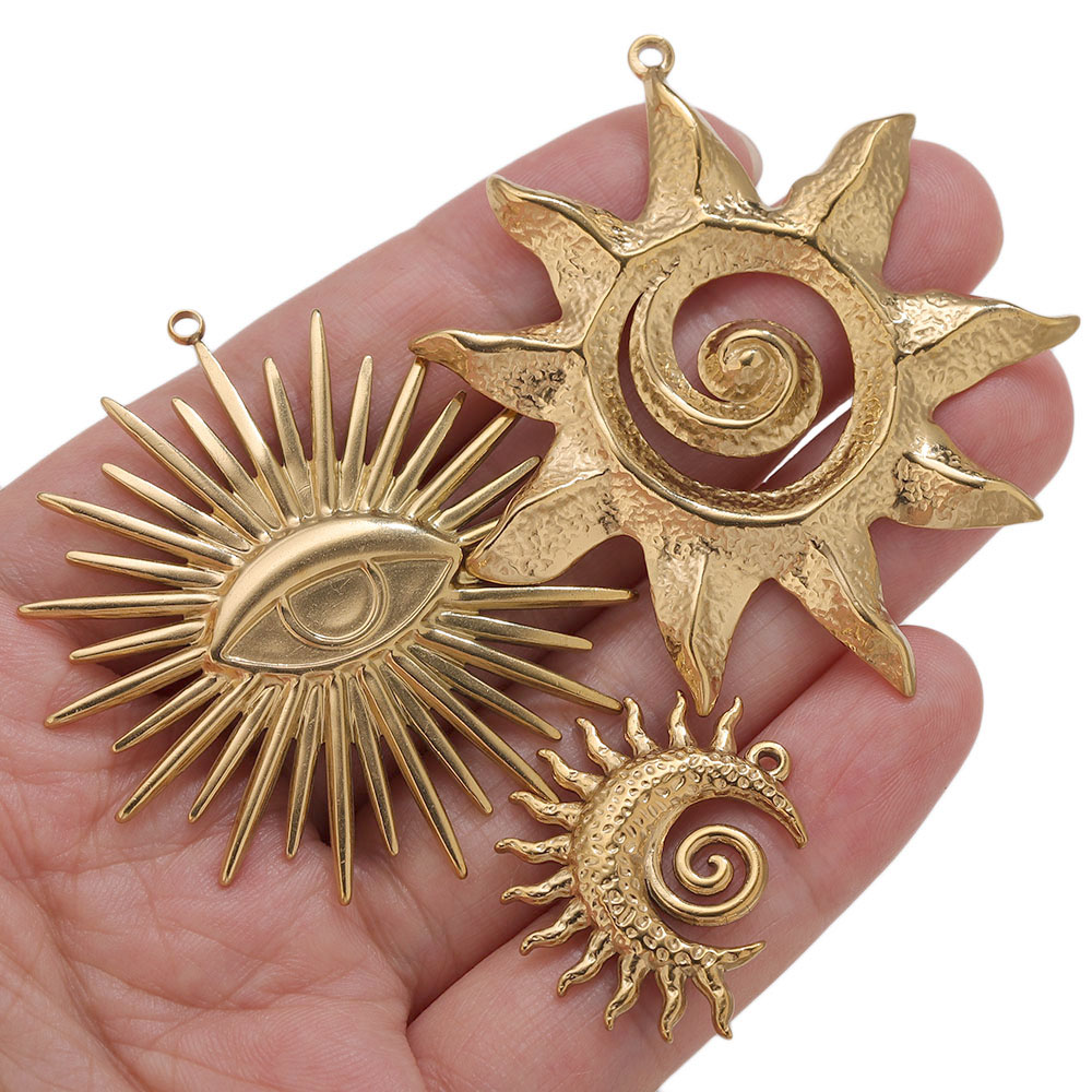 5pcs PVD Gold Charms Stainless - Moon Star Earrings 评论和价格