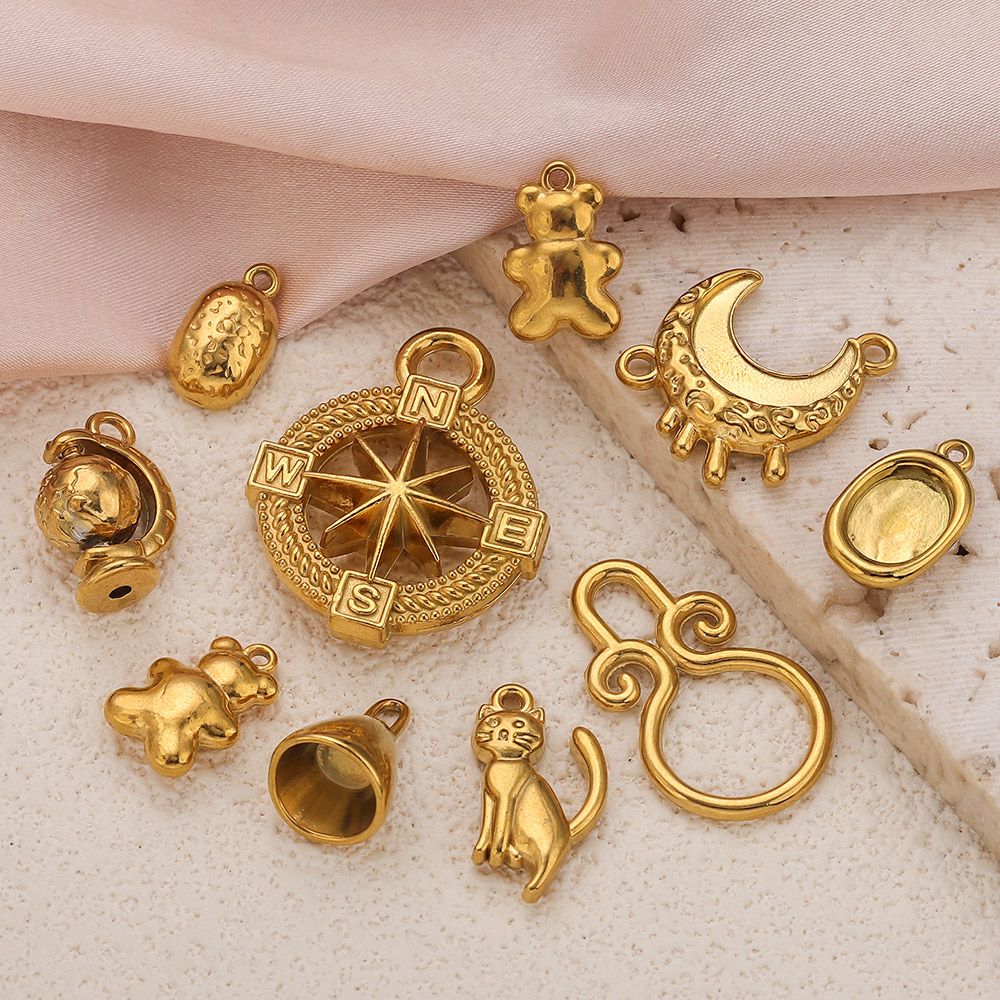 5pcs Stainless Steel Kitten Gl - Moon Star Earrings 评论和价格