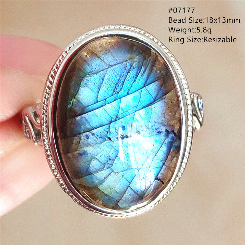 Natural Blue Light Labradorite - Turquoise Stone Ring 评论和价格