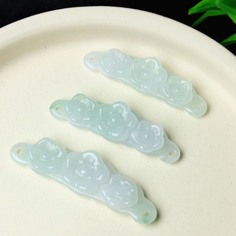 1pc Natural Jadeite Emerald Fl - The Jewelry & Watches 评论和价格