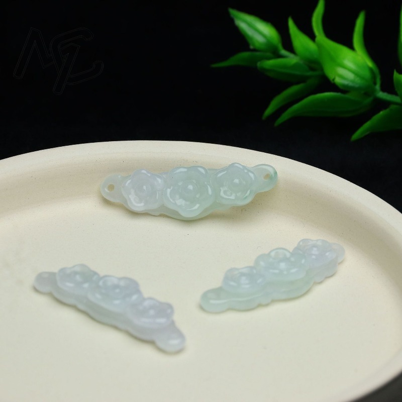 1pc Natural Jadeite Emerald Fl - The Jewelry & Watches 评论和价格