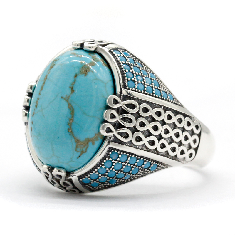 Natural Turquoise Stone Ring F - Turquoise Stone Ring 评论和价格