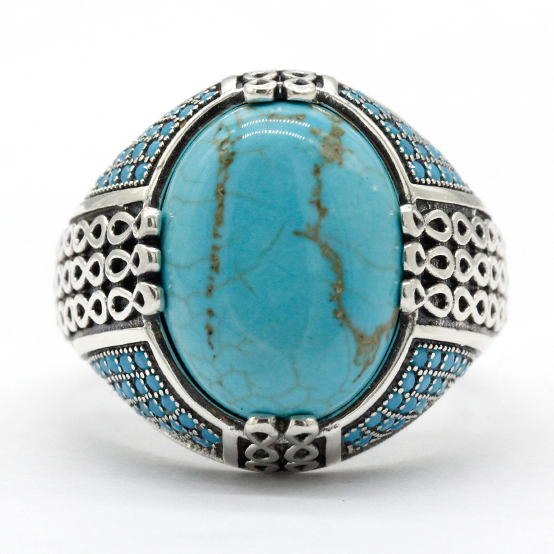 Natural Turquoise Stone Ring F - Turquoise Stone Ring 评论和价格