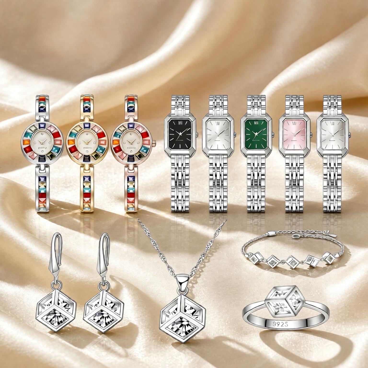 Luxury 925 Sterling Silver Geo - Best Jewelry Watches For Women 评论和价格