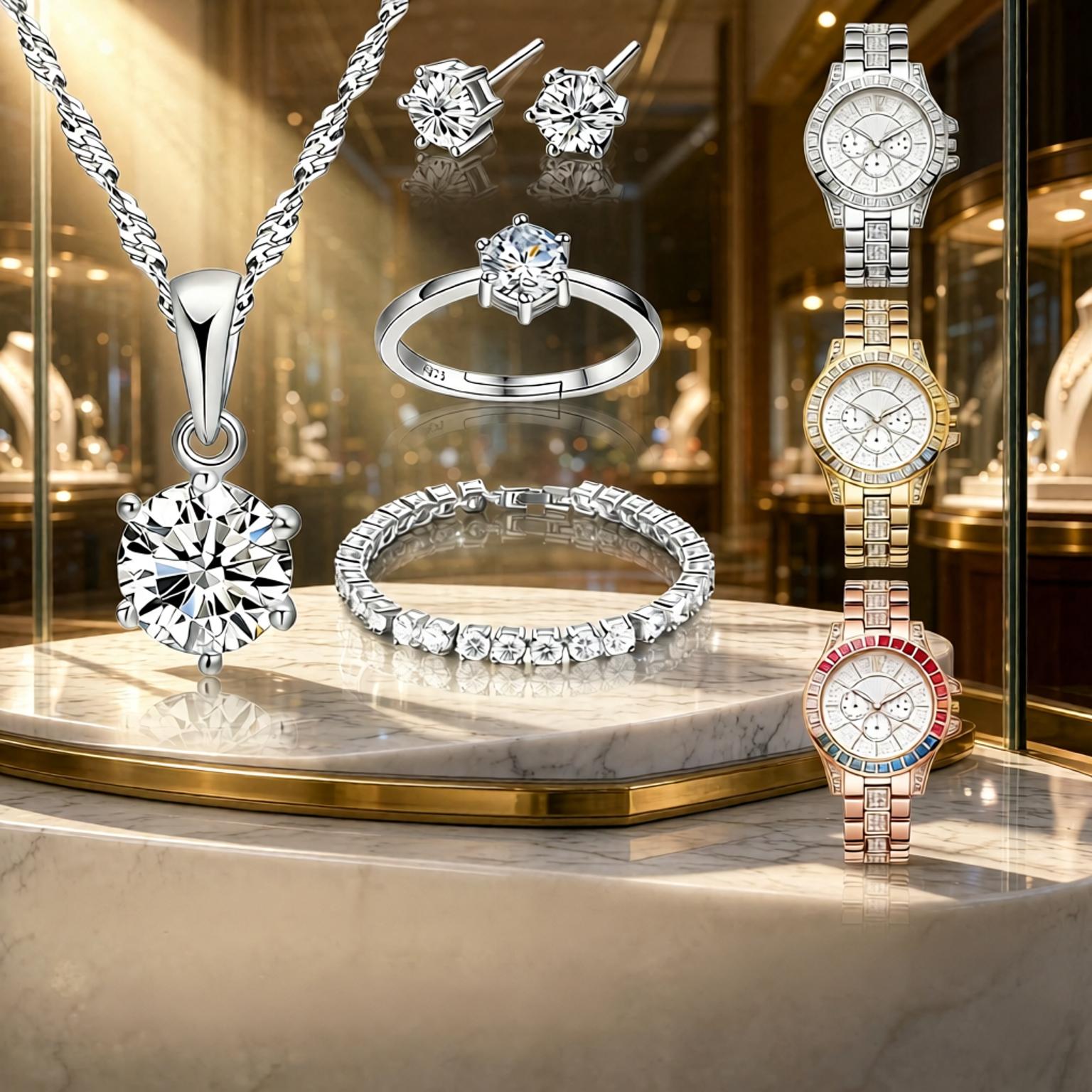 Luxury 925 Sterling Silver Geo - Best Jewelry Watches For Women 评论和价格