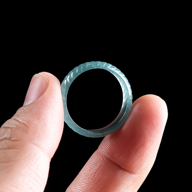 Blue Real Burmese Jadeite Ring - The Jewelry & Watches 评论和价格
