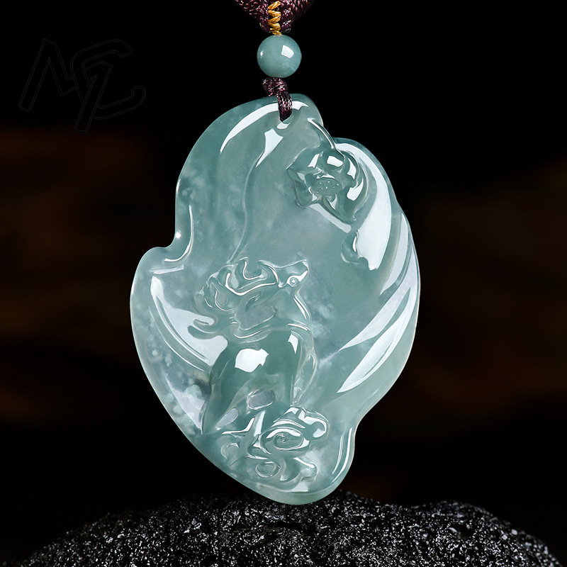 Real Natural Emerald Jade Blue - The Jewelry & Watches 评论和价格