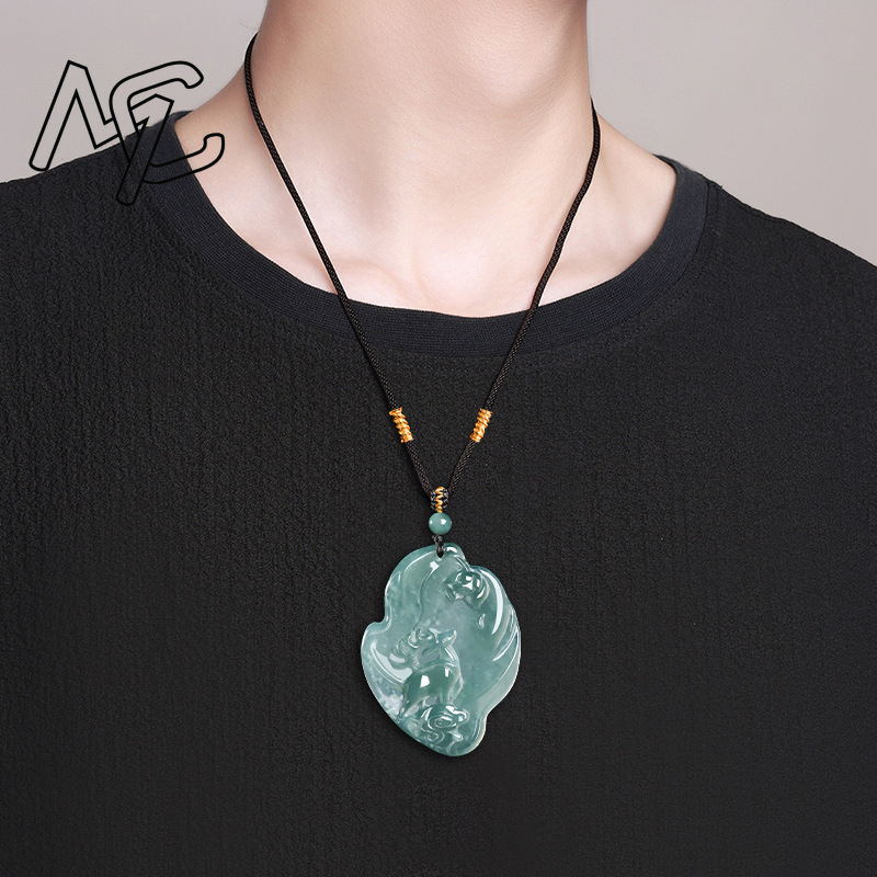 Real Natural Emerald Jade Blue - The Jewelry & Watches 评论和价格